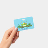 Badge Caricature de grenouille vert mignon (Manuel / portable)