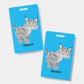 Badge Caricature de lynx de lynx de lynx (Avant & arrière)