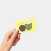 Badge Caricature de noix de coco kawaii joyeux (Handheld)