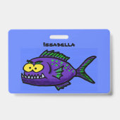 Badge Caricature de poisson de Piranha (Dos)