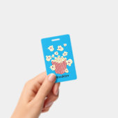 Badge Caricature de pop-corn drôles (Manuel / portable)