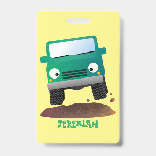 Badge Caricature de voiture 4 X4 hors route