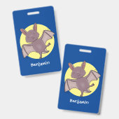 Badge Caricature de vol de chauve-souris (Front & Back)