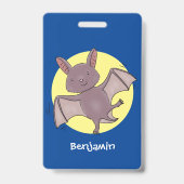 Badge Caricature de vol de chauve-souris (Back)