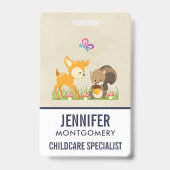 Badge Caricature en bois mignon (Arrière)
