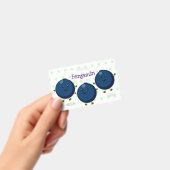 Badge Caricature mignonne de bleuets violets (Manuel / portable)