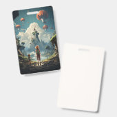 Badge Caricature monstre classique (Avant & arrière)