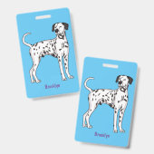 Badge Caricature pour chien dalmate (Avant & arrière)