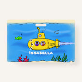 Badge Caricature sous-marine joyeuse (Dos)