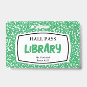 Badge carnet de composition bibliothèque laissez-passer (Arrière)