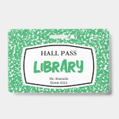 Badge carnet de composition bibliothèque laissez-passer (Avant)