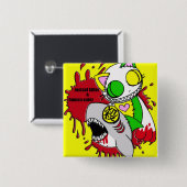 BADGE CARRÉ 5 CM 人喰いと瞬殺イエロー (Devant & derrière)