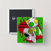 BADGE CARRÉ 5 CM 人喰いと瞬殺グリーン (Devant & derrière)