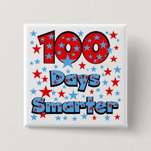 Badge Carré 5 Cm 100 jours plus intelligent