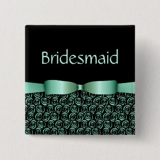 Badge Carré 5 Cm 100 Rosettes Mariage Bridesmaid Buttons - Aquamari