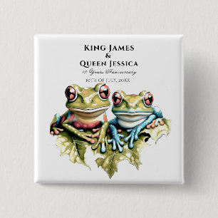 Badge Carré 5 Cm 10 ans Mariage Anniversaire Jardin Décontractée fê