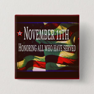Badge Carré 5 Cm 11 novembre bouton - honorant tous ce qui ont