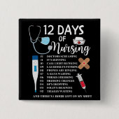 Badge Carré 5 Cm 12 Days Of Nursing (Devant)