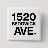 BADGE CARRÉ 5 CM 1520 SEDGWICK AVE. (Devant)