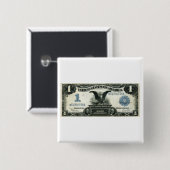 Badge Carré 5 Cm 1899 Certificat d'argent américain d'un dollar (Devant & derrière)