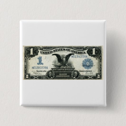 Badge Carré 5 Cm 1899 Certificat d'argent américain d'un dollar (Devant)