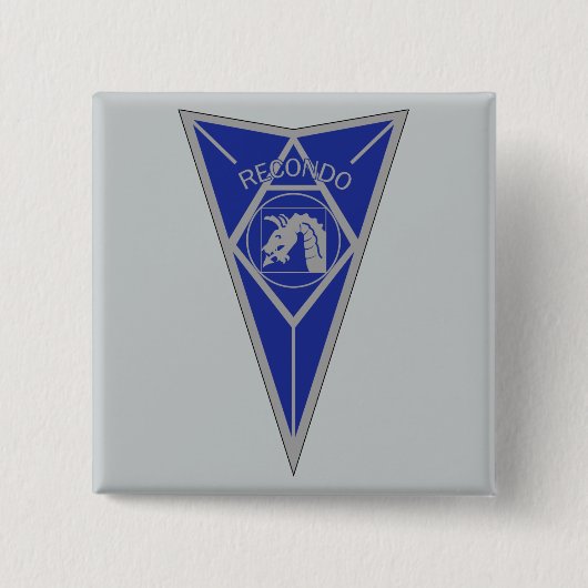 Badge Carré 5 Cm 18e Recondo aéroporté - Fort Bragg - Bleu d'infant (Devant)