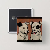 Badge Carré 5 Cm 1914 deux chiens (Devant & derrière)