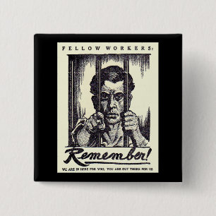 Badge Carré 5 Cm 1917 Fellow Workers Rappelez-vous !