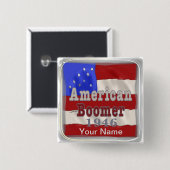 Badge Carré 5 Cm 1946 Anniversaire baby-boom (Devant & derrière)