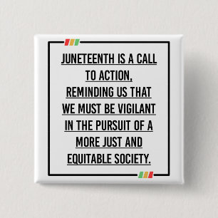 Badge Carré 5 Cm 19°, Liberté des Afro-Américains.