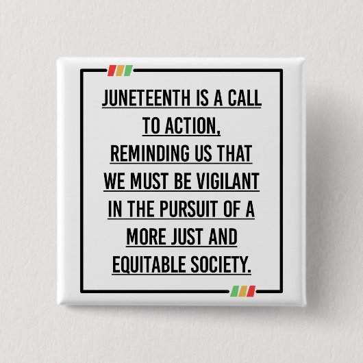 Badge Carré 5 Cm 19°, Liberté des Afro-Américains. (Devant)