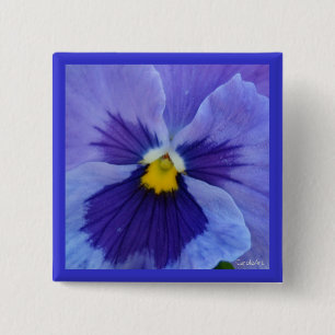 Badge Carré 5 Cm 1 pensée bleue de beauté