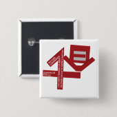 Badge Carré 5 Cm 1Love (Devant & derrière)