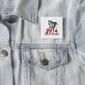 Badge Carré 5 Cm 2014 ans du cheval (En situation)