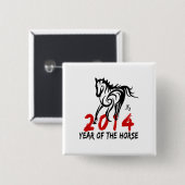 Badge Carré 5 Cm 2014 ans du cheval (Devant & derrière)