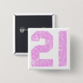 Badge Carré 5 Cm 21èmes cadeaux d'anniversaire de filles (Devant & derrière)