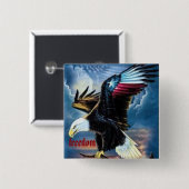 Badge Carré 5 Cm 22 aigle, liberté (Devant & derrière)