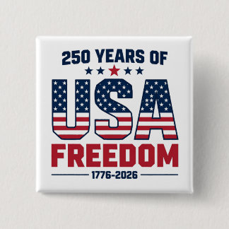 Badge Carré 5 Cm 250 Years Of USA Freedom 1776 2026 Patriotic