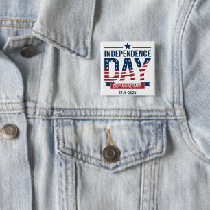 Badge Carré 5 Cm 250e anniversaire de l'indépendance des États-Unis