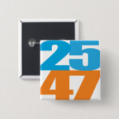 Badge Carré 5 Cm 25 47 Blue/Orange (Devant & derrière)