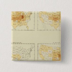 Badge Carré 5 Cm 25 Migrations entre États 1890 INLA