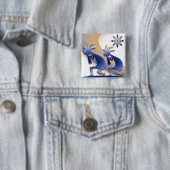 Badge Carré 5 Cm 2 Kokopelli #128 (En situation)