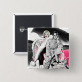 Badge Carré 5 Cm 2 pour la route 2 (Devant & derrière)