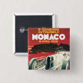 Badge Carré 5 Cm 2e Grand Prix de Monaco (Devant & derrière)