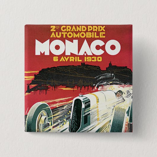 Badge Carré 5 Cm 2e Grand Prix de Monaco (Devant)