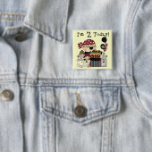 Badge Carré 5 Cm 2ème T-shirts et cadeaux de pirate d'anniversaire (En situation)