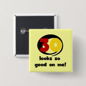 Badge Carré 5 Cm 30 Semblables T-shirts et cadeaux sur moi (Devant & derrière)