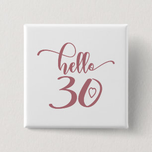 Badge Carré 5 Cm 30e anniversaire Femmes Bonjour 30 mignonnes 30 an
