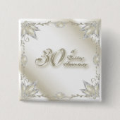 Badge Carré 5 Cm 30ème Bouton d'anniversaire de mariage (Devant)