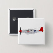 Badge Carré 5 Cm 332e Groupe de chasseurs - Redtails - Tuskegee Air (Devant & derrière)
